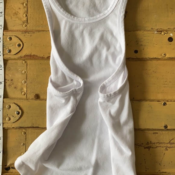 SASKI COLLECTION BRAND STRETCH WHITE BODYCON WORKOUT YOGA CROP TOP S XS - Picture 6 of 11